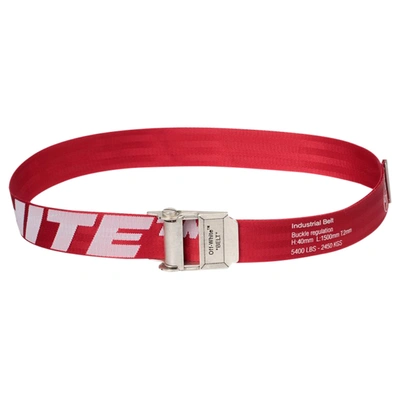 Pre-owned Off-white Short 2.0 Industrial Belt Red/white