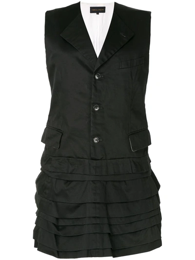 Pre-owned Comme Des Garçons Pleated Waistcoat Dress In Black