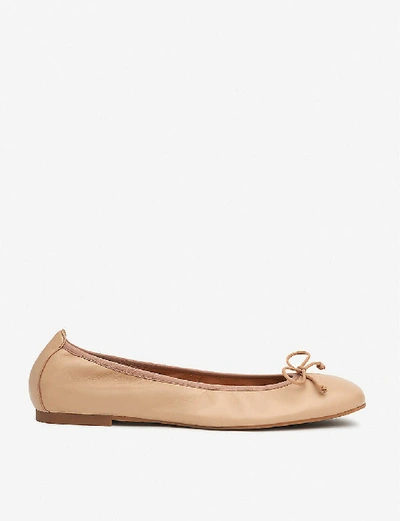 Lk Bennett Trilly Patent-leather Ballerina Flats In Bei-trench