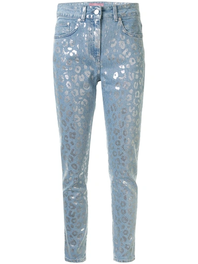 Chiara Ferragni Leopard Print Skinny Jeans In Blue