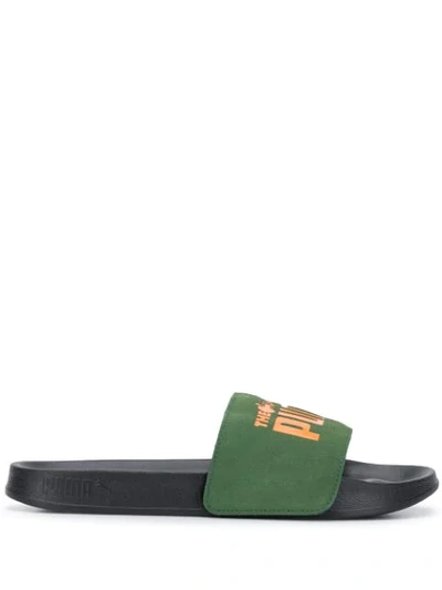 Puma Logo Sliders In Black