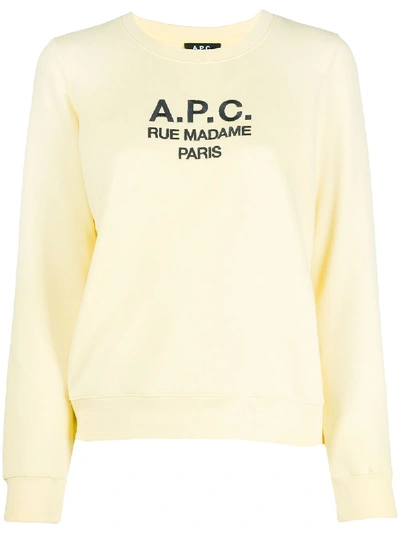 Apc Embroidered Logo Sweatshirt In Yellow