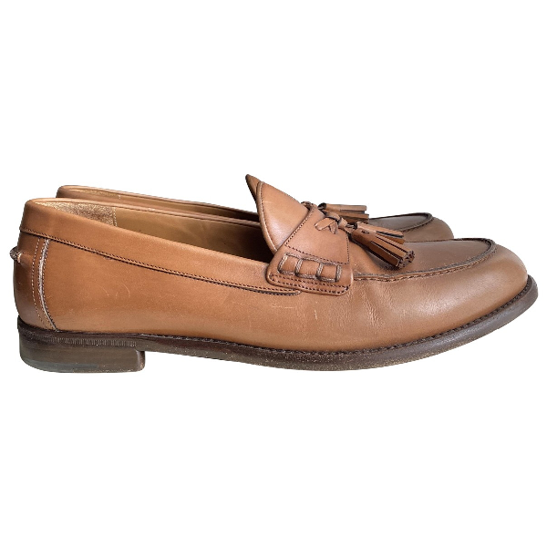 Pre-owned Salvatore Ferragamo Camel Leather Flats | ModeSens