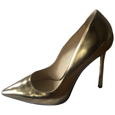 Pre-owned Jimmy Choo Patent Leather Heels In Gold