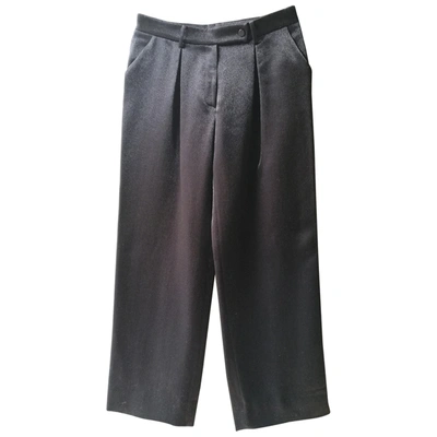 Pre-owned Krizia Wool Large Trousers In Black