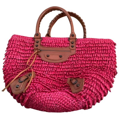 Pre-owned Balenciaga Panier Pink Wicker Handbag