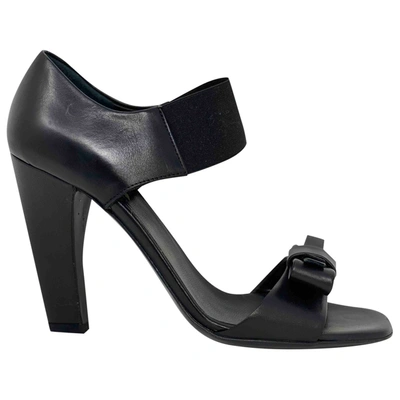 Pre-owned Prada Leather Sandals In Black