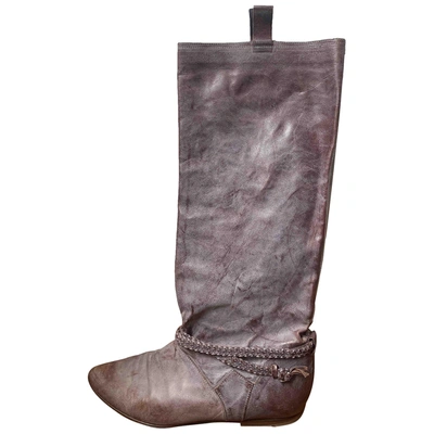 Pre-owned Golden Goose Leather Boots In Pink