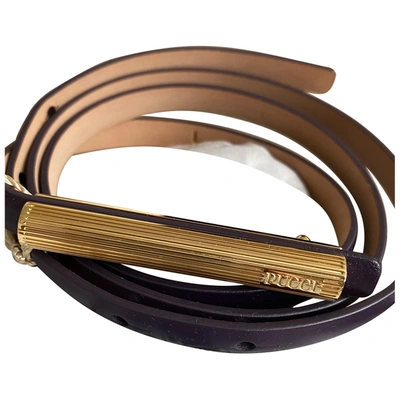 Pre-owned Emilio Pucci Leather Belt In Purple