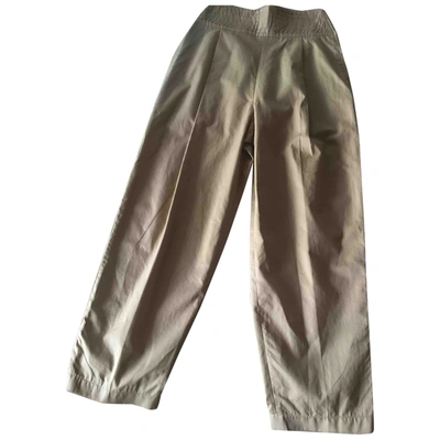 Pre-owned Genny Carot Pants In Camel