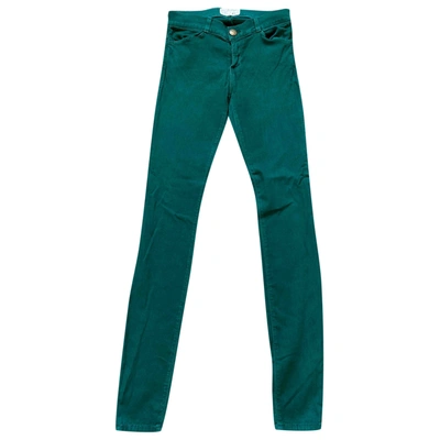 Pre-owned Current Elliott Slim Pants In Green