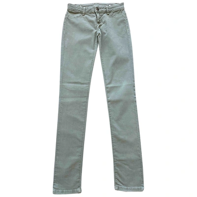 Pre-owned Pinko Slim Trousers In Green
