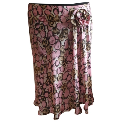 Pre-owned Tara Jarmon Silk Mini Skirt In Pink