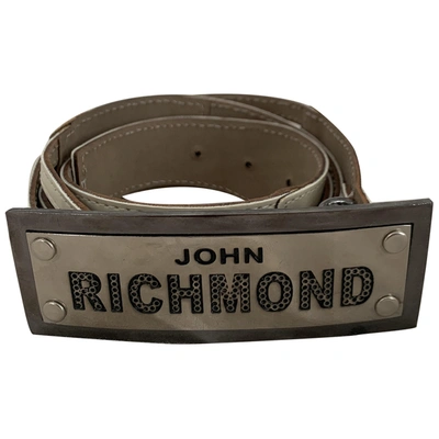 Pre-owned John Richmond Leather Belt In Ecru