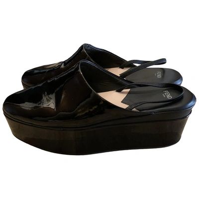 Pre-owned Fendi Black Patent Leather Mules & Clogs