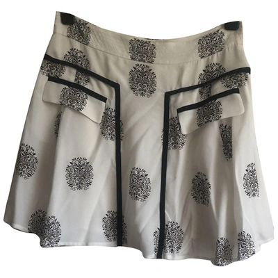 Pre-owned A.l.c Silk Mini Skirt In Ecru