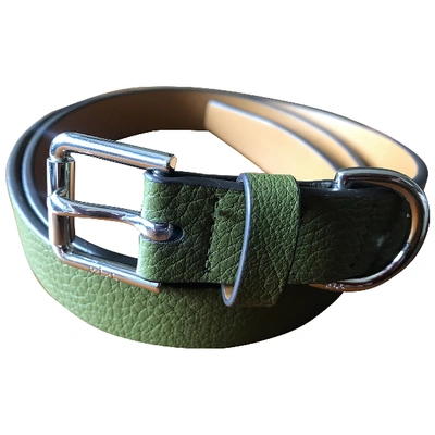 Pre-owned Ralph Lauren Green Leather Belt