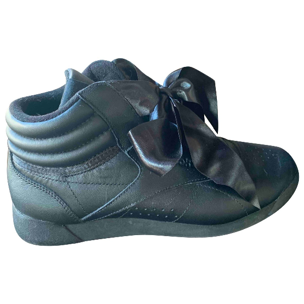 Preowned Reebok Black Leather Sandals ModeSens