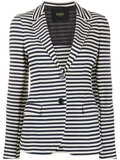 Seventy Striped Single-breasted Blazer In Neutrals