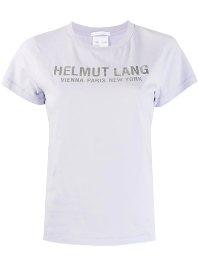 Helmut Lang Logo Print Short Sleeve T-shirt In Purple