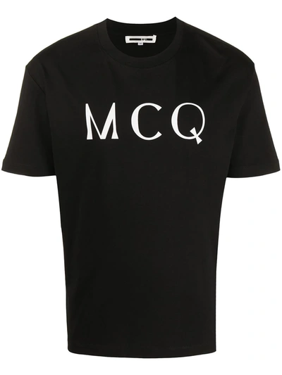 Mcq By Alexander Mcqueen Cotton Logo Print T-shirt In Black