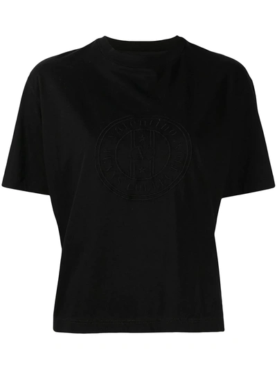 Pre-owned Valentino 1980s Embroidered Logo T-shirt In Black