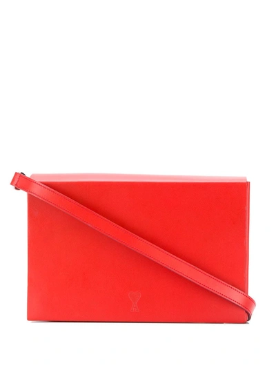 Ami Alexandre Mattiussi Large Ami De Coeur Box Bag In Red