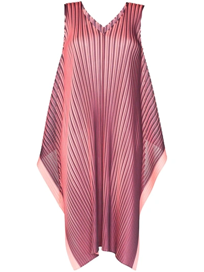 Issey Miyake Alt Bright Plissé Midi Dress In Pink