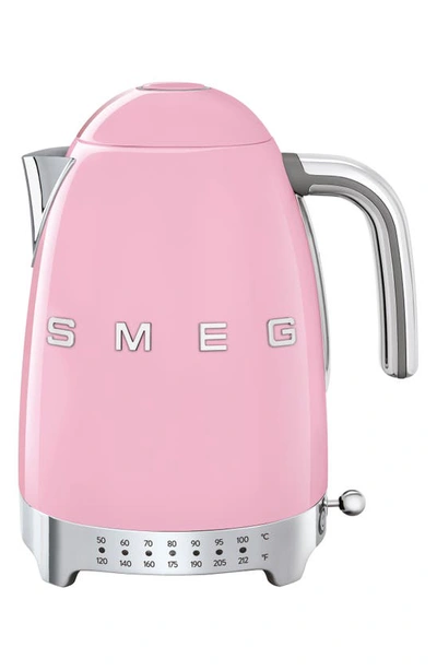 Smeg '50s Retro Style Variable Temperature Electric Kettle In Pink
