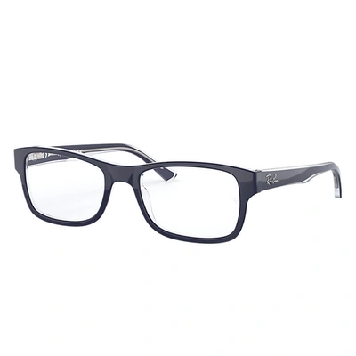 Ray Ban Rb5268 Eyeglasses Blue Frame Multicolor Lenses Polarized 55-18