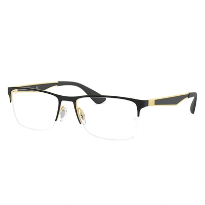 Ray Ban Rb6335 Optics Eyeglasses Gold Frame Clear Lenses Polarized 54-17
