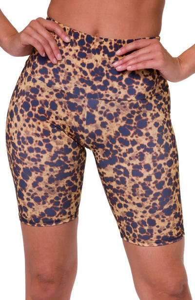 Onzie High Waist Bike Shorts In Tortoise Shell