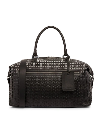 Serapian Leather Mosaico Holdall In Black