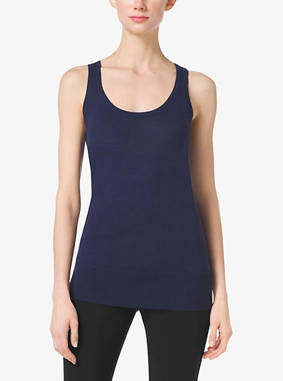 Michael Kors Cashmere Tank Top In Blue