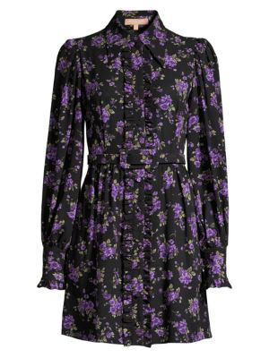 michael michael kors floral georgette shirtdress