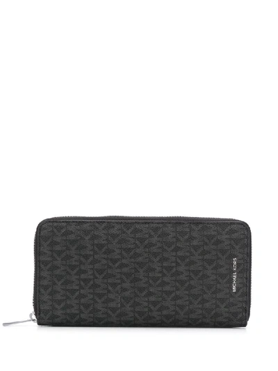 Michael Kors Logo Print Wallet In Black