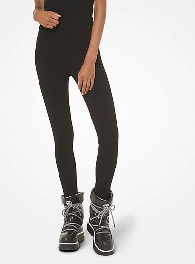 Michael Kors Logo Stirrup Stretch-viscose Leggings In Black