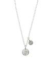 Ettika Double Coin Pendant Necklace In Silver