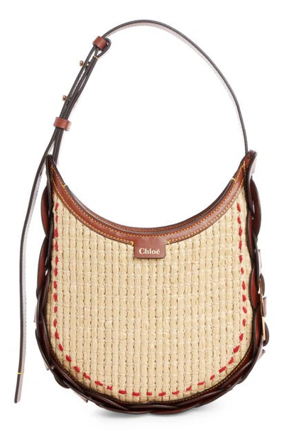 Chloé Women's Small Darryl Woven Raffia Hobo Bag In Beige