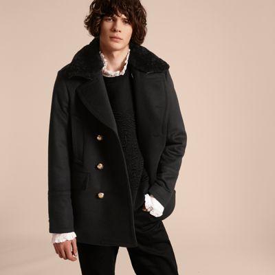 Burberry Military Pea Coat With 