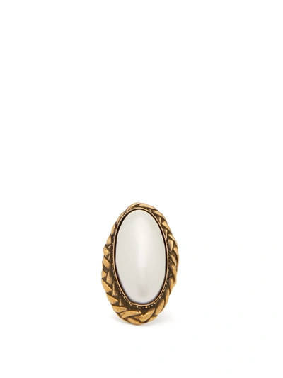 Alexander Mcqueen Gold-tone Brass Faux Pearl Ring