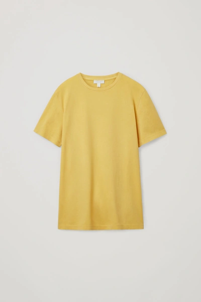 Cos Round-neck T-shirt In Yellow