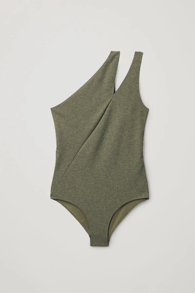 Cos Asymmetric Swimsuit In Green