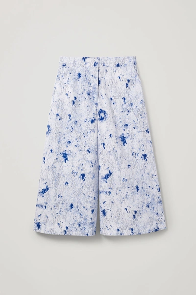 Cos Printed Organic Cotton Culottes In Blue