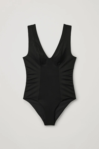 Cos Pique Swimsuit In Black