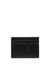 Dolce & Gabbana Dg-embossed Leather Card Holder In Black
