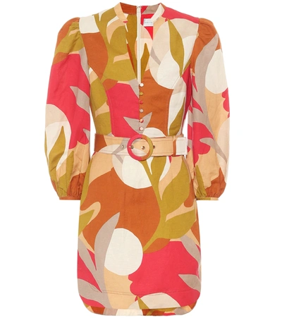 Rebecca Vallance Sangria Abstract-print Belted Dress In Multicolour