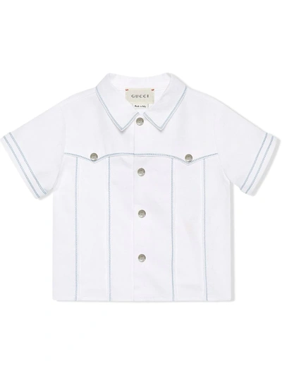 Gucci Baby Cotton Piquet Shirt In White