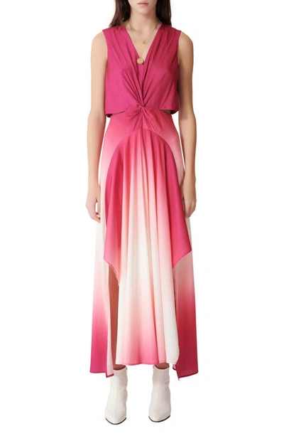 Maje Resia Sleeveless Ombre Maxi Dress In Pink