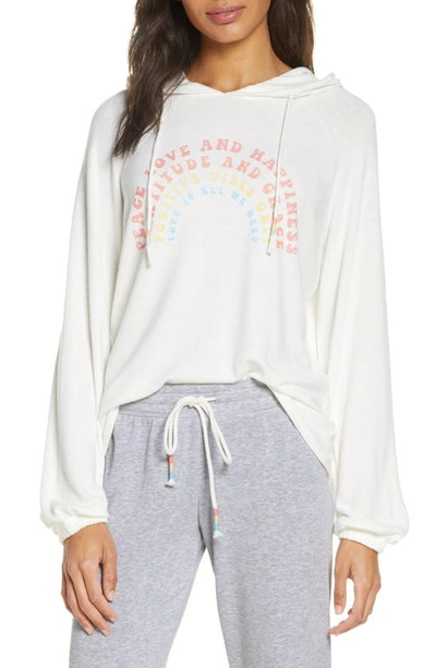 Pj Salvage Rainbow Lounge Pullover Hoodie In Ivory